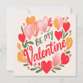 Be my valentine watercolor  feiertagskarte