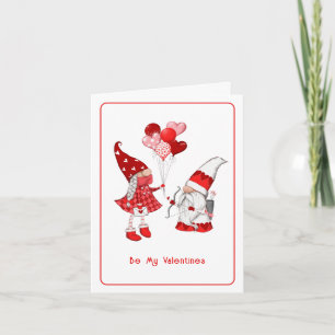 Be My Valentines Girl & Boy Gnome Carte de vacance