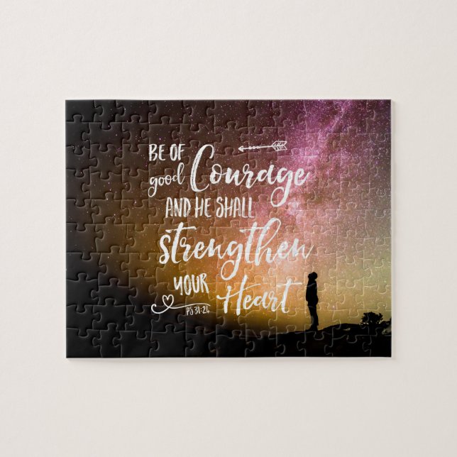 Be of Good Courage night sky - Psalm 31:24 Jigsaw (Horizontal)