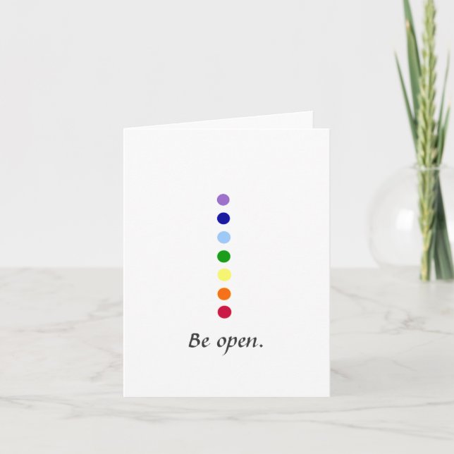 Be Open - Einfache Chakra Design-Notecards Karte (Vorderseite)