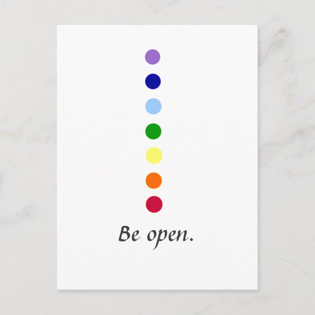Be Open - Einfaches Chakra Design Postkarte (Vorderseite)