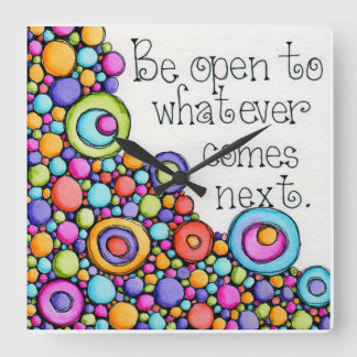 Be Open Quadratische Wanduhr