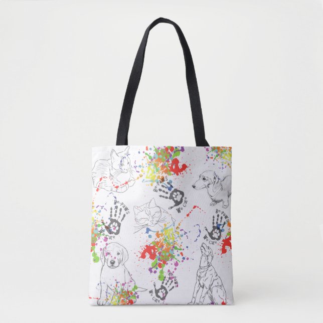 Be-Paws Nous nous soucions du Sac fourre-tout (Devant)