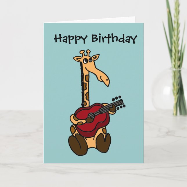 BE-Phantastische Giraffe Gitarre spielen Karte (Vorderseite)