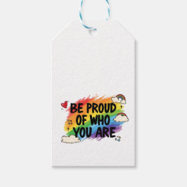 Be Proud of Who You Are Rainbow Quote lgbtq+ Geschenkanhänger