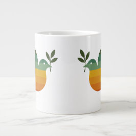 Be Retro Rainbow Peace Dove Jumbo Mug Jumbo-Tasse