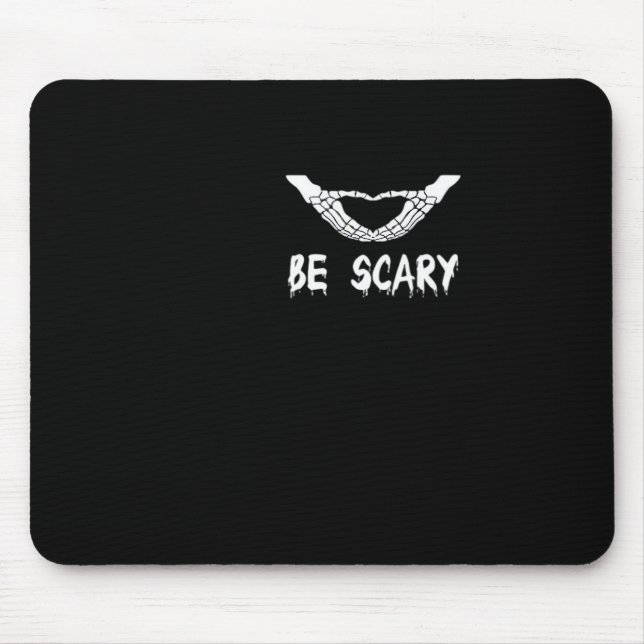 Be Scary Halloween Skeleton Over Heart Mousepad (Vorne)