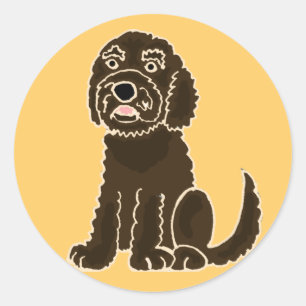 BE- Schokolade-Labradoodle-Aufkleber Runder Aufkleber