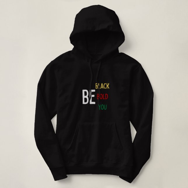 BE: Schwarz, Fette Schrift, Du Sweatshirt (Design vorne)