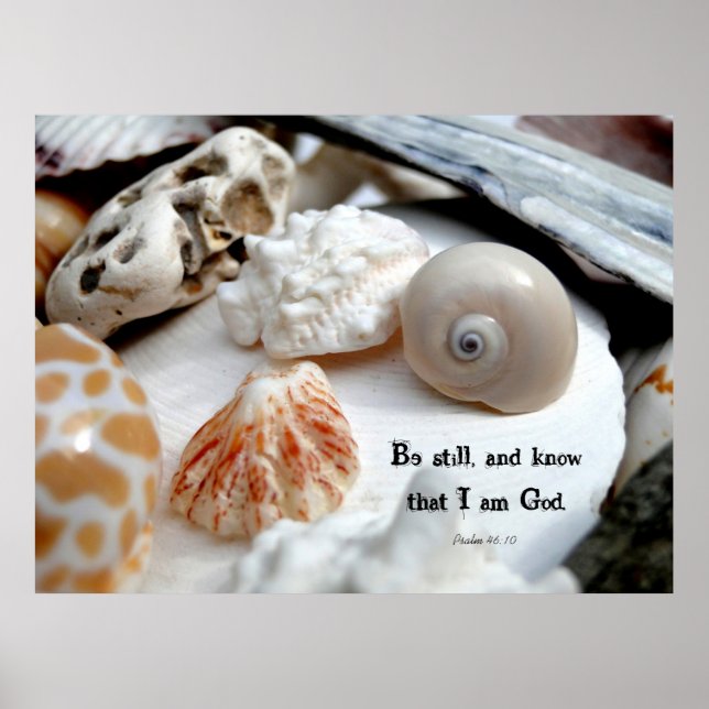 Be Still and Know Christian Seashell Photo Poster (Devant)