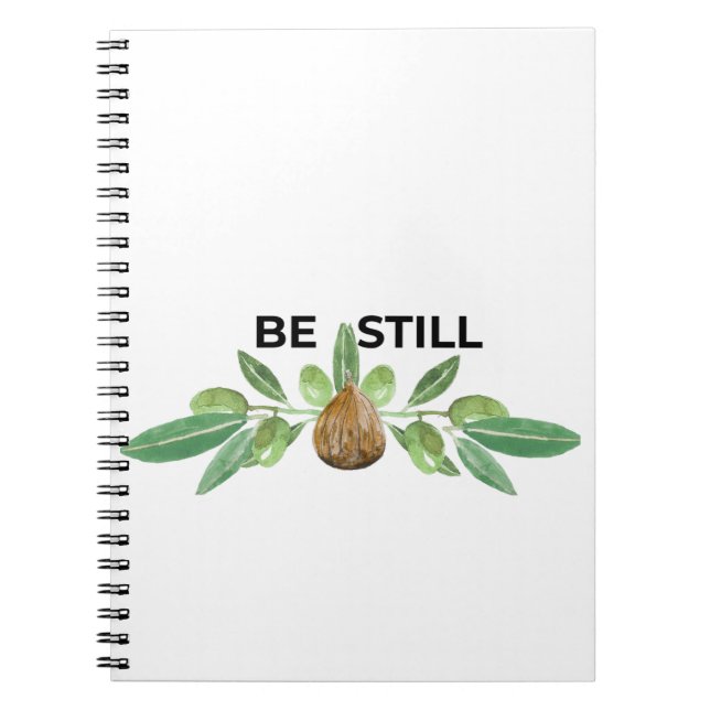 Be Still Inspirational Olive Branch Faith Notebook Notizblock (Vorderseite)