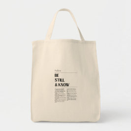 Be Still Psalm 46 Faith Grocery Bag Tragetasche