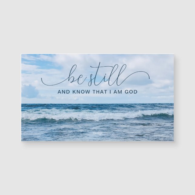 Be Still Quote Blue Waves Photography Magnet (Vorderseite)
