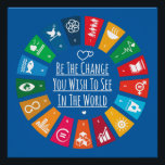 Be The Change  Poster<br><div class="desc">Be The Change You Wish To See In The World Quotes Posters Wall Arts and more gifts. "Be The Change. Take the Challenge." — a powerful call to action for anyone committed to building a better future. This motivational wall art is perfect for leaders, educators, changemakers, students, and visionaries who...</div>