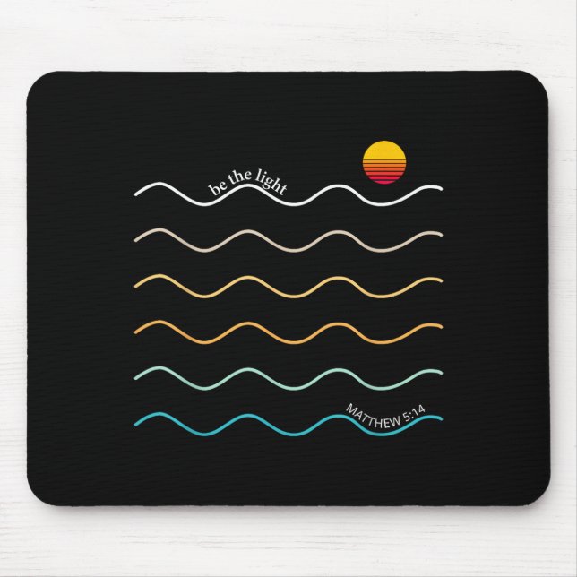 Be The Light Boho Christian Bible Verse Worship Ch Mousepad (Vorne)