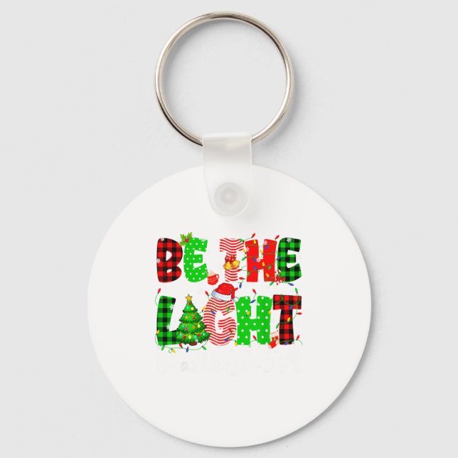 Be The Light Christian Christmas Pjs Xmas Men Wome Schlüsselanhänger (Vorderseite)