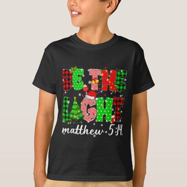Be The Light Christian Christmas Pjs Xmas Men Wome T-Shirt (Vorderseite)