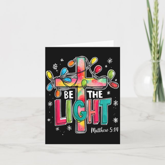 Be The Light Christmas Matthew 5_14 Faith Christia Karte (Vorderseite)
