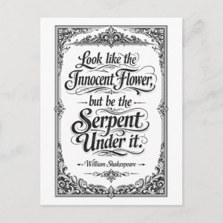"Be the Serpent" Shakespeare Postkarte