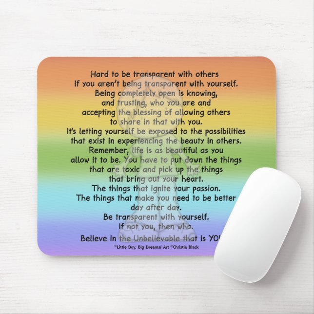 Be Transparent Mousepad (Mit Mouse)