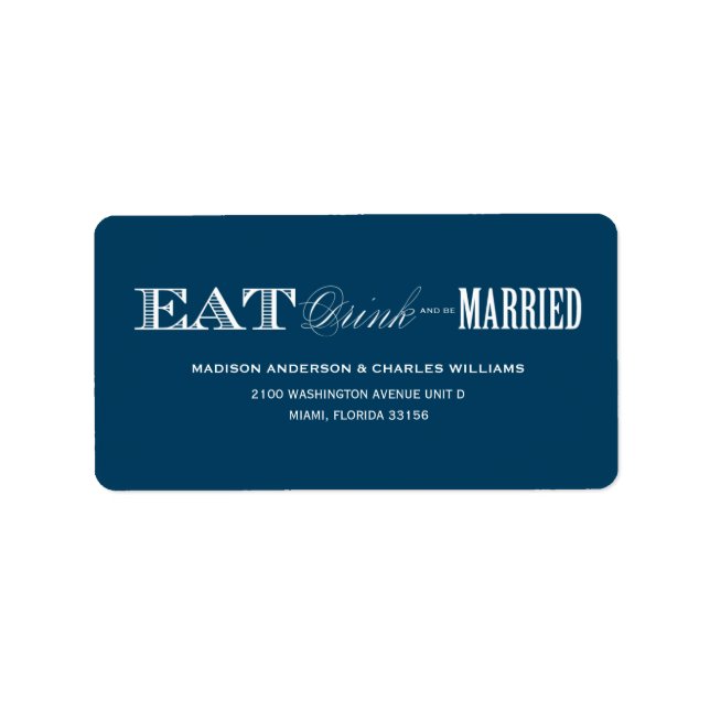 & BE VERHEIRATET | ADRESSE ETIKETTIEREN ADRESSAUFKLEBER (Vorne)