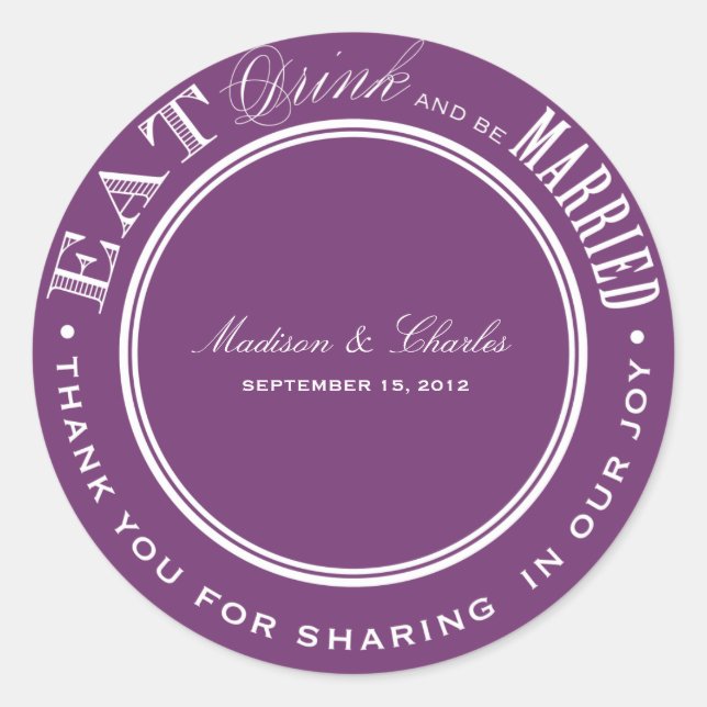 & BE VERHEIRATET | FAVOR STICKERS (Vorderseite)