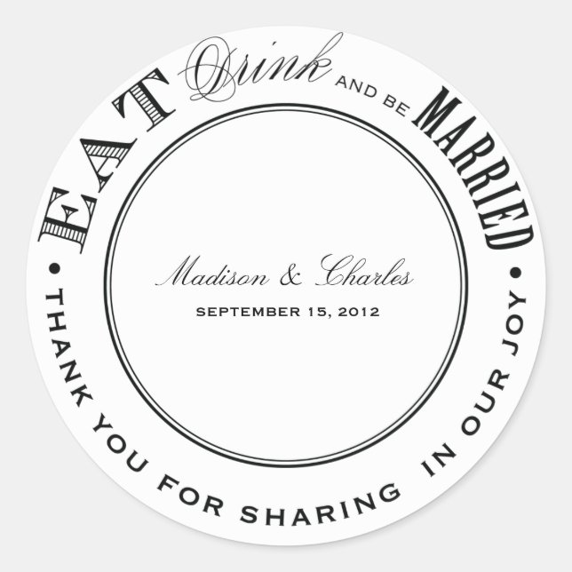 & BE VERHEIRATET | FAVOR STICKERS (Vorderseite)
