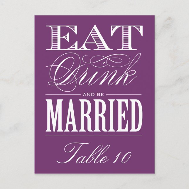 & BE VERHEIRATET | Tischnummer (Vorderseite)