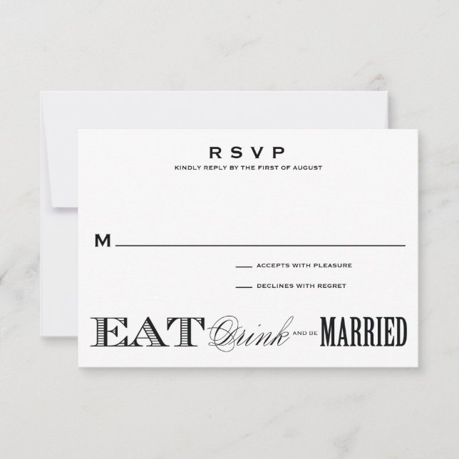 & BE VERHEIRATET | UAWG 3,5 x 5 RSVP Karte (Vorderseite)