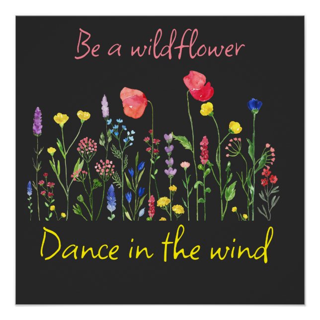 BE WILDBLUME BOHO CHIC T - Shirt Poster (Vorderseite)