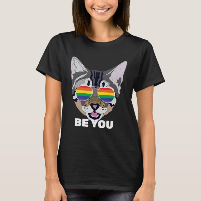 Be You Cat  Gay Pride T-Shirt (Vorderseite)