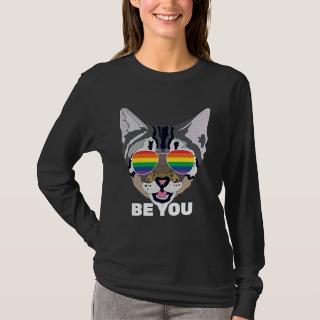 Be You Cat  Gay Pride T-Shirt (Vorderseite)