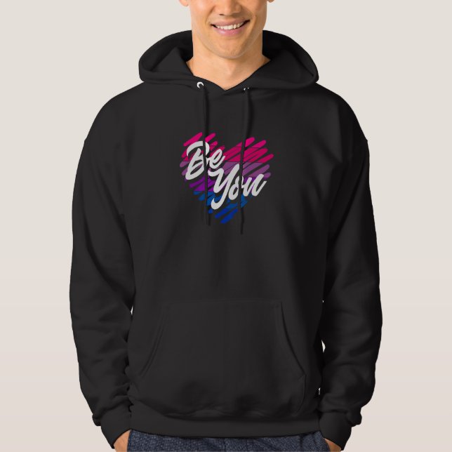 Be You Funny Bi Pride Flag Bisexual Hoodie (Vorderseite)