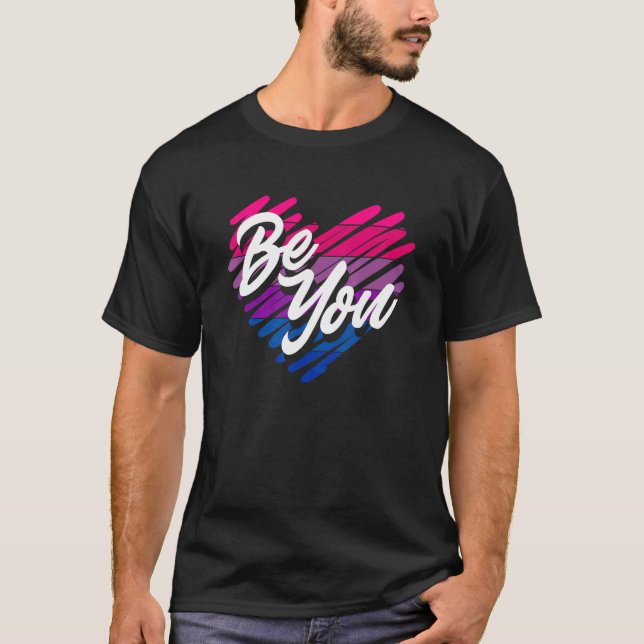 Be You Funny Bi Pride Flag Bisexual T-Shirt (Vorderseite)
