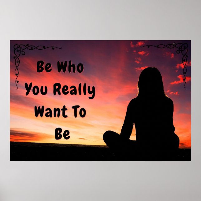 "BE YOU" Inspiration Wall Art Poster (Vorne)