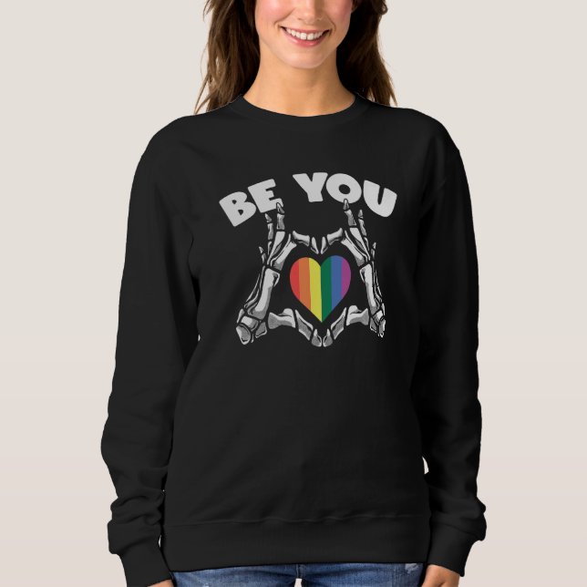 Be You LGBT Gay Hearts Rainbow Pride Gay Rights Pr Sweatshirt (Vorderseite)