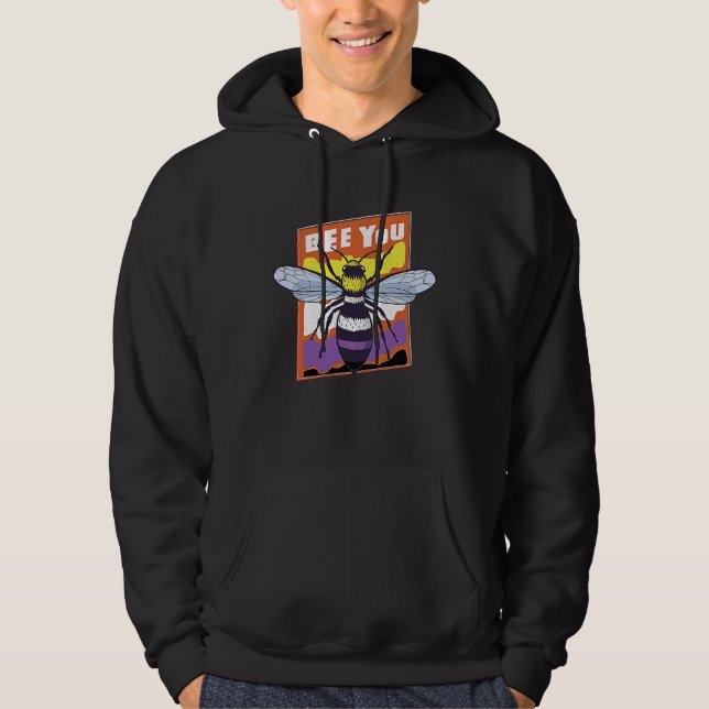 Be You Nonbinary Flag Enby Genderqueer Non Binary Hoodie (Vorderseite)
