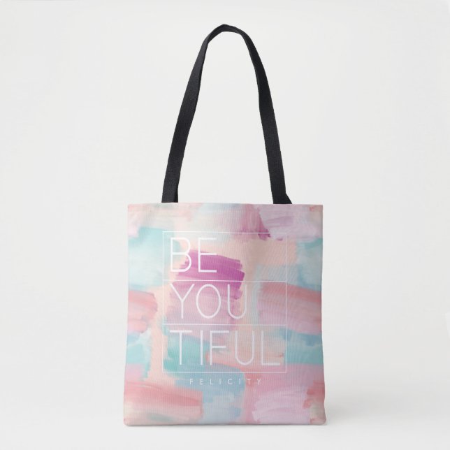 BE-YOU-TIFUL rosa u. blauer Tasche (Vorderseite)