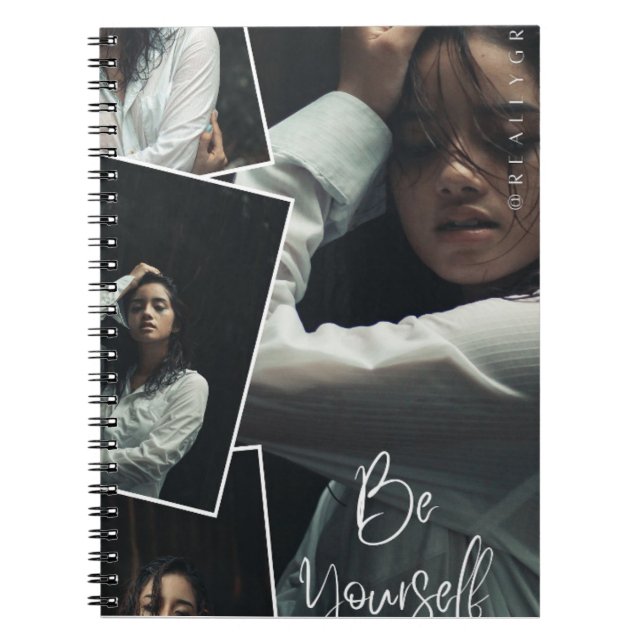 Be Yourself Photo Collage Spiral Notebook  Notizblock (Vorderseite)