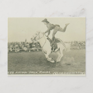 Bea Kirnan trick reiten. Postkarte