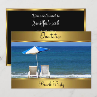 Beach 50. Geburtstagsparty Einladung