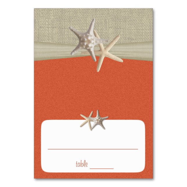 Beach Amore' Coral Sunshine Card Tischnummer (Vorderseite)
