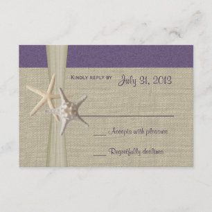 Beach Amore Lila Response Card RSVP Karte