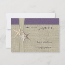 Beach Amore Lila Response Card RSVP Karte