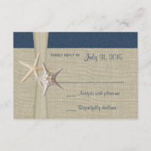 Beach Amore Navy Blue Response Card
