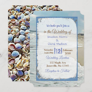 Beach and Seashells Hochzeitseinladungen Einladung