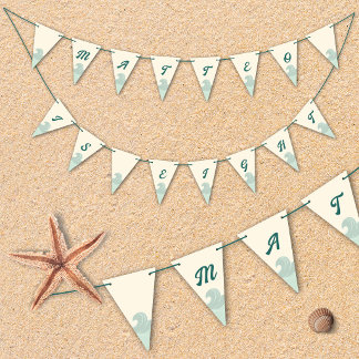 Beach and Wave Bunting Flags for Kids Birthday Wimpelkette