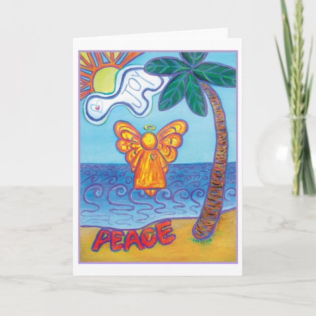 Beach Angel Card Feiertagskarte (Vorderseite)