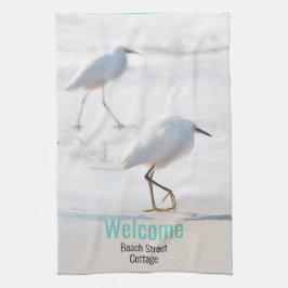 Beach Aqua Welcome Airbnb Ferienvermietung Geschirrtuch