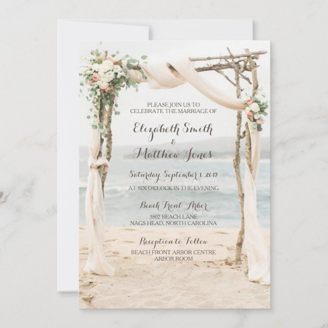 Beach Arbor Faire-part de mariage (Devant)